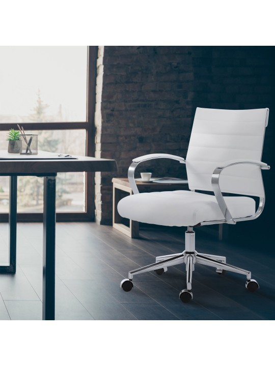 Oakland keinonahkainen työtuoli, valkoinen Oakland keinonahkainen työtuoli, valkoinen