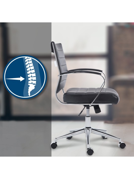 Oakland keinonahkainen työtuoli, musta Oakland keinonahkainen työtuoli, musta