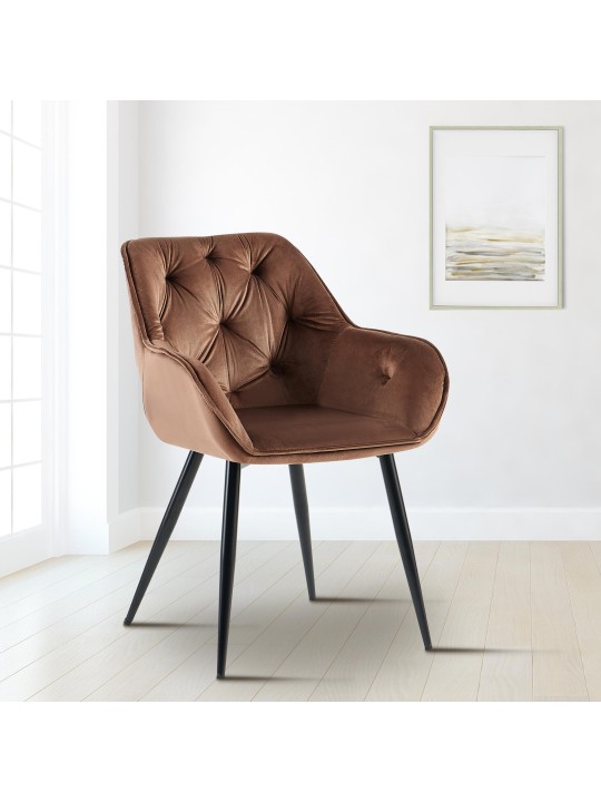 Cassis samettivierastuoli, ruskea