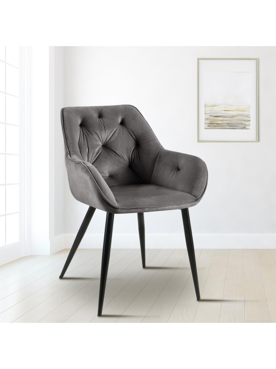 Cassis samettivierastuoli, tummanharmaa