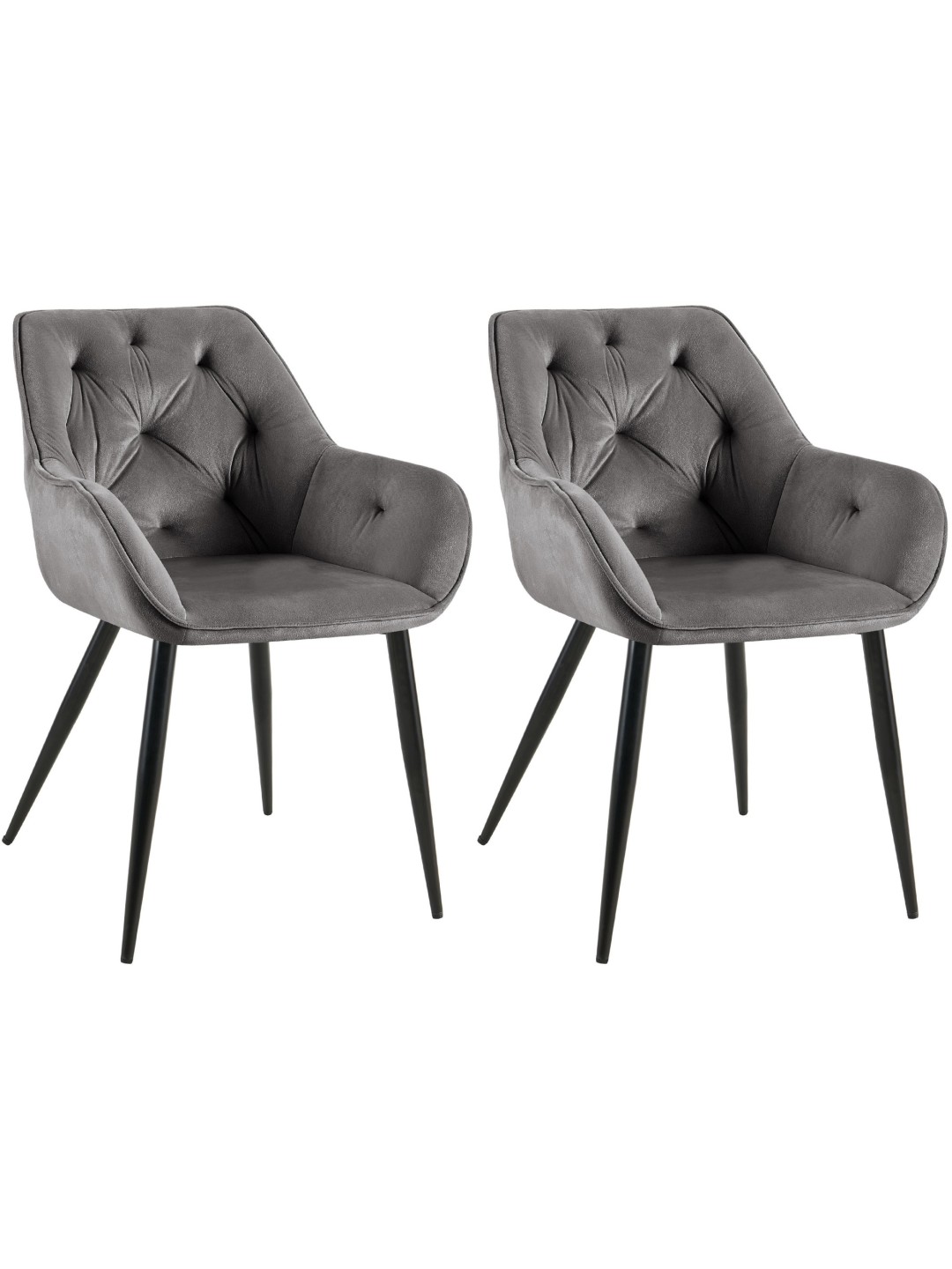 2 ruokapöydän tuolin setti Cassis, tummanharmaa