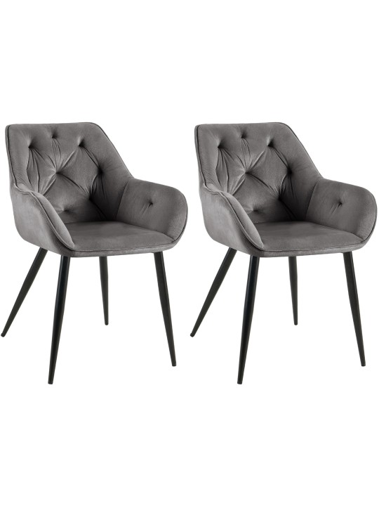 2 ruokapöydän tuolin setti Cassis, tummanharmaa
