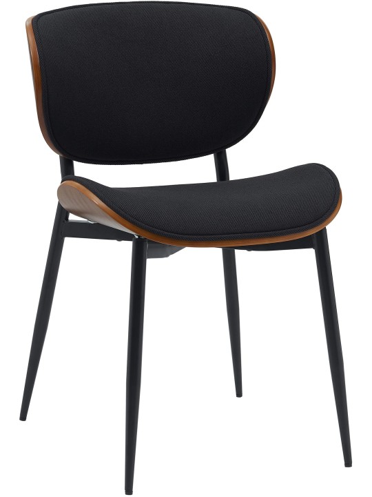 Vierailutuoli Enid kangasta, pähkinä/musta