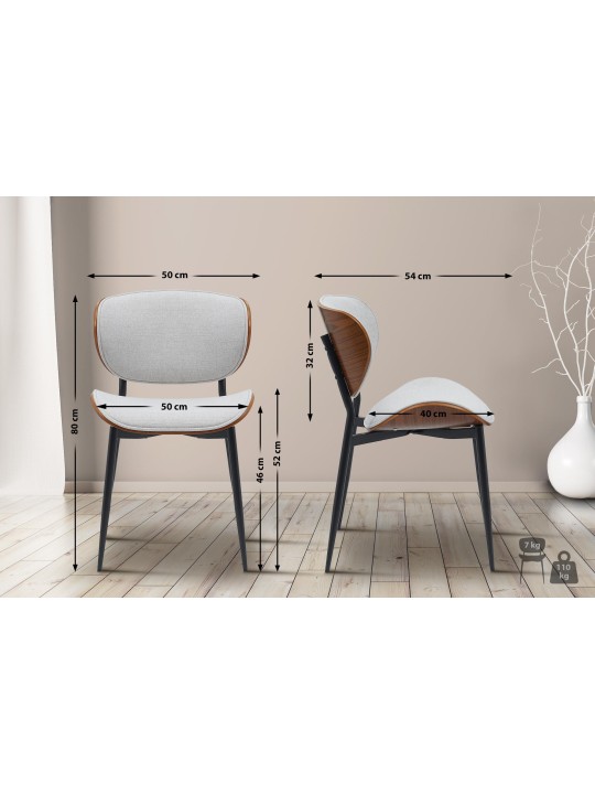 Vierailutuoli Enid kangasta, pähkinä/kermanvärinen