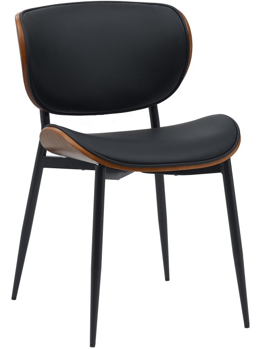 Vierailutuoli Enid keinonahkaa, pähkinä/musta