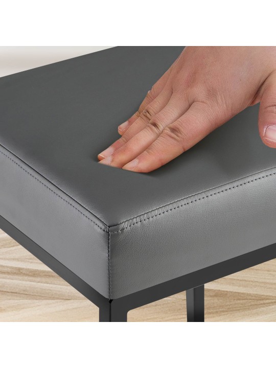 2 baarituolia Montreal 85 keinonahkaa, harmaa