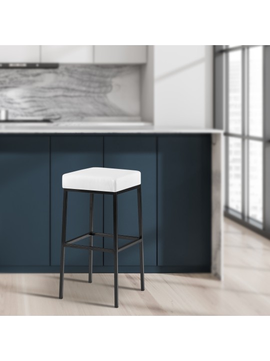 2 baarituolisarja Montreal 80 keinonahkaa, valkoinen