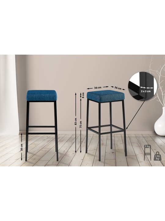 2 baarijakkaran setti Montreal 85 kangasta, sininen