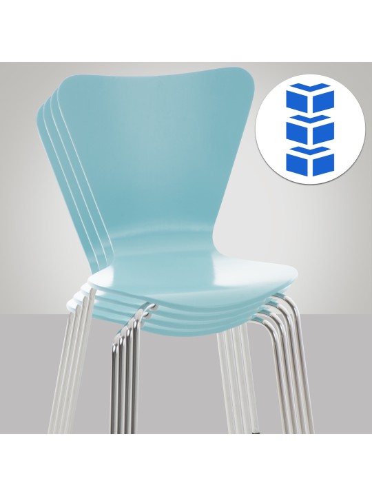 2 kpl Calisto vierailijatuolien setti, vaaleansininen