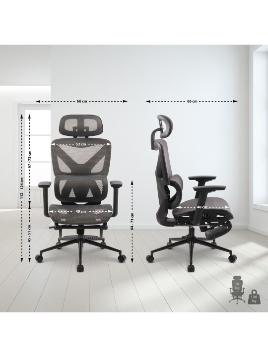 Reston työtuoli, musta/harmaa