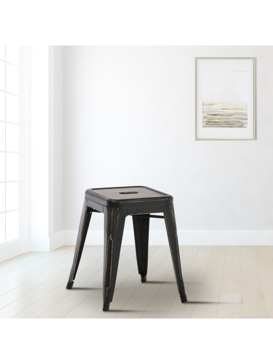 Antiikkinen Armin jakkara, musta-kulta