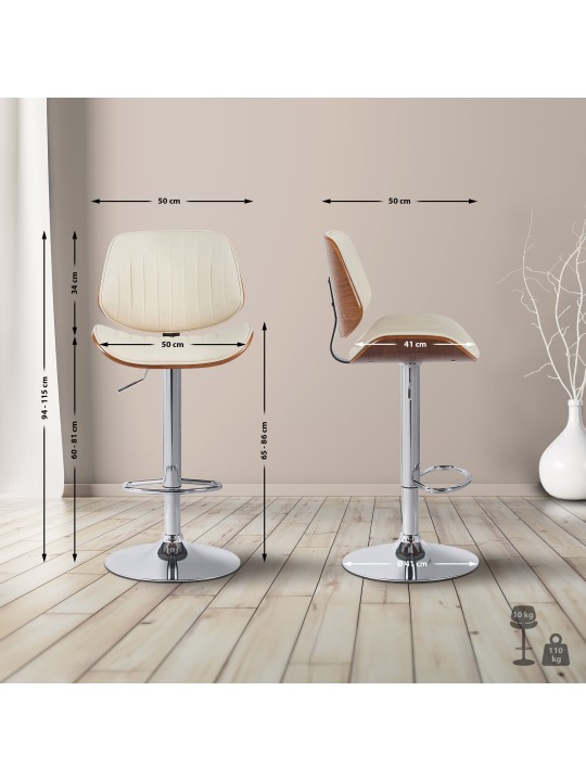 Baarijakkara Clawson keinonahka kromi, pähkinä/kermanvärinen