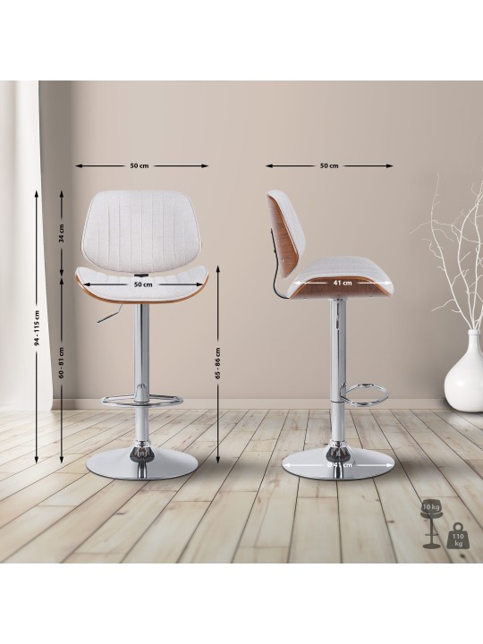 Baarijakkara Clawson kangas kromi, pähkinä/kermanvärinen