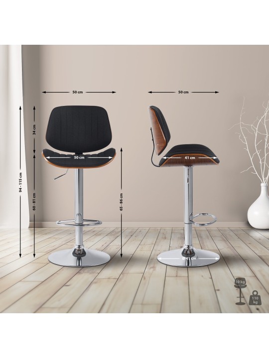 Baarijakkara Clawson kangas kromi, pähkinä/musta