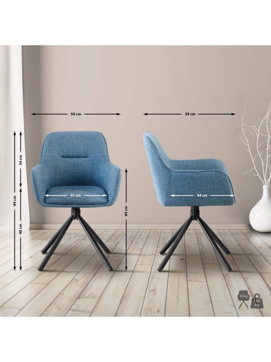 Tuoli Tipton kangasta, sininen Tuoli Tipton kangasta, sininen