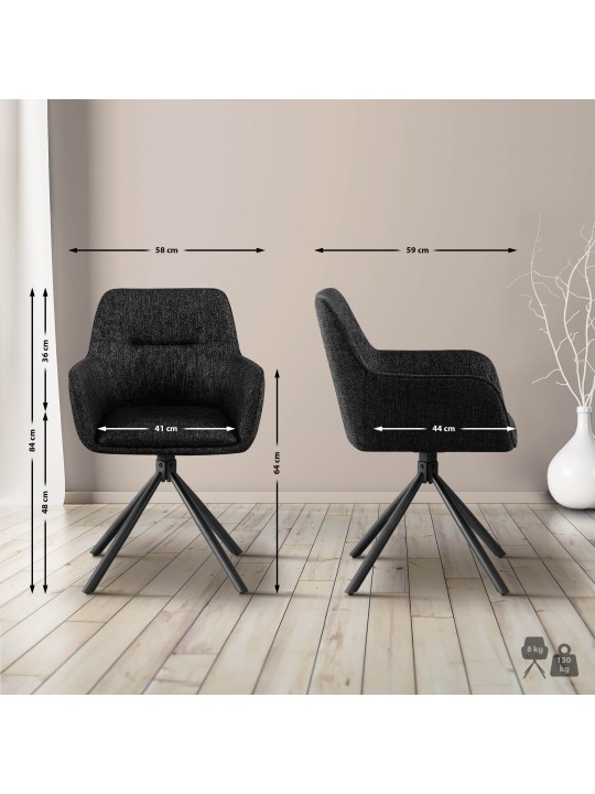 Tuoli Tipton kangasta, musta