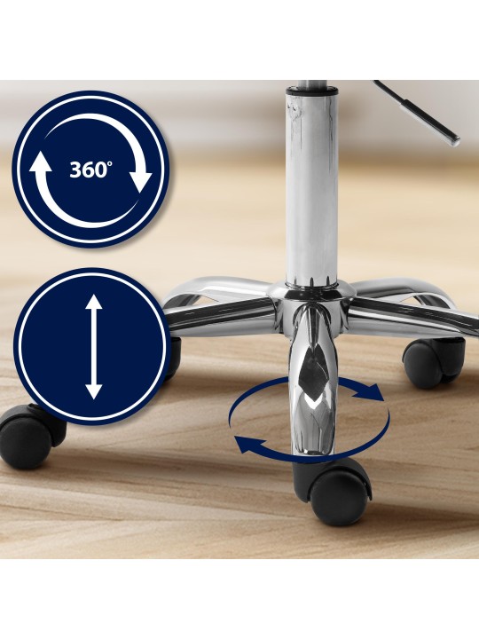 Olinda samettinen työjakkara, musta