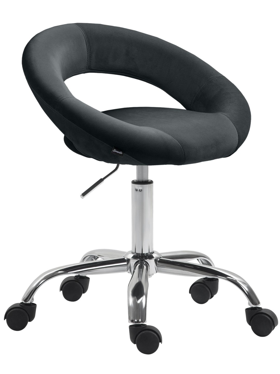 Olinda samettinen työjakkara, musta