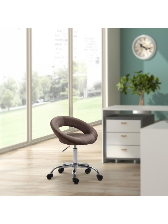 Olinda samettinen työjakkara, ruskea