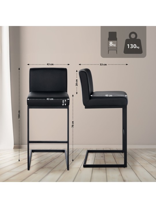 Baarijakkara Hopewell keinonahka B, musta