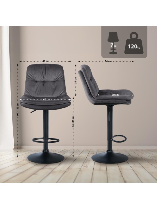 Baarijakkara Laurel velvet, tummanharmaa