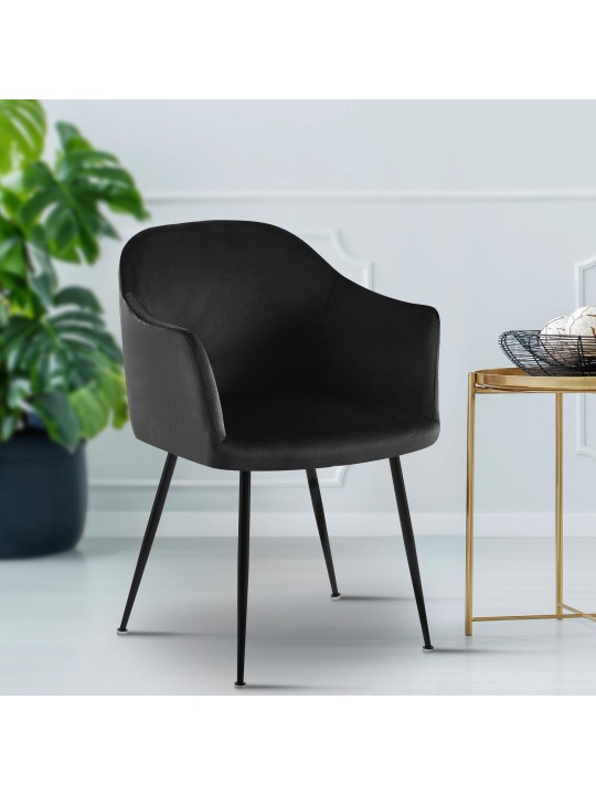 Jaysie samettinen ruokatuoli, musta