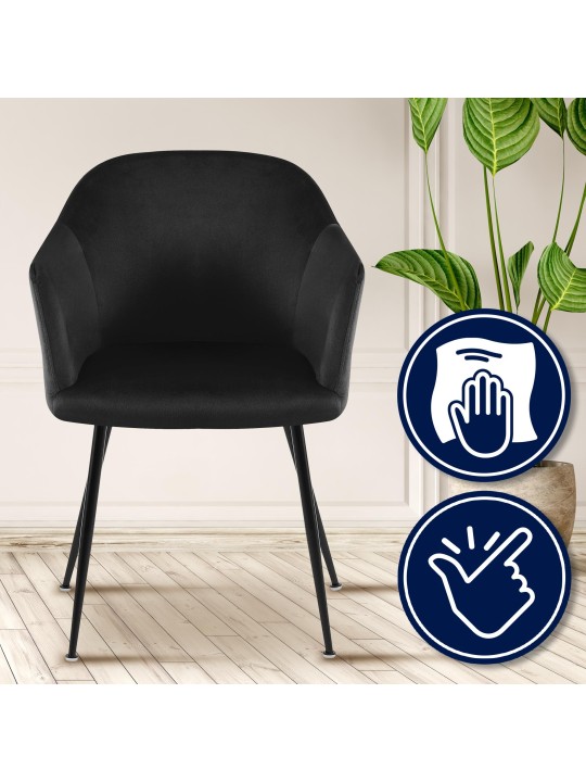 Jaysie samettinen ruokatuoli, musta