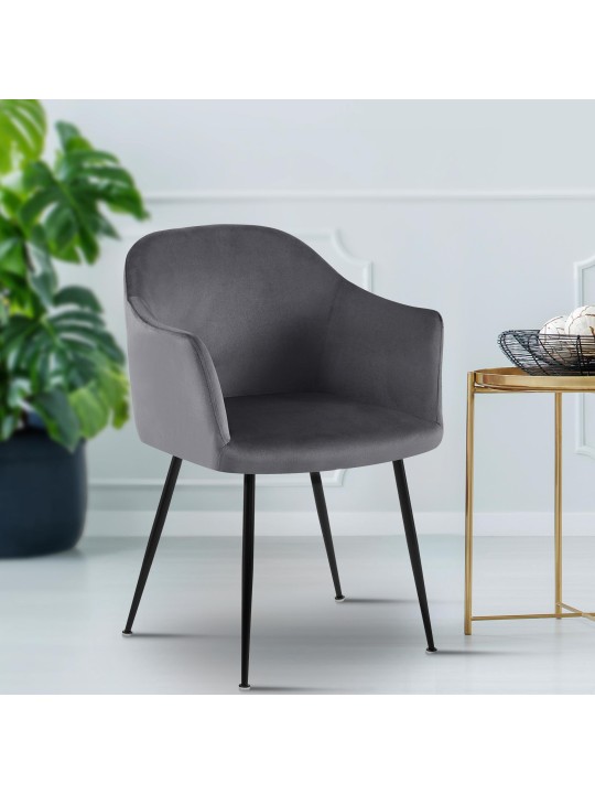 Jaysie samettinen ruokatuoli, tummanharmaa