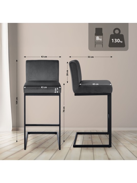 Baarijakkara Hopewell Velvet B, tummanharmaa