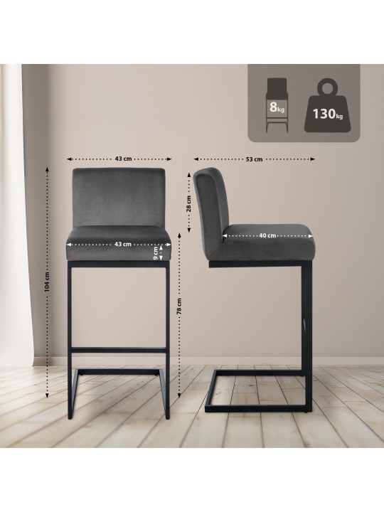 Baarijakkara Hopewell Velvet B, harmaa