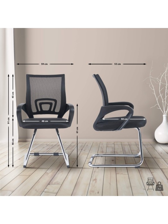 2 vierailijatuolin setti Eureka, musta 2 vierailijatuolin setti Eureka, musta