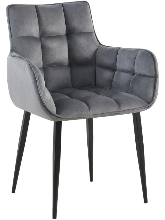 Tuoli Tirana samettia, tummanharmaa