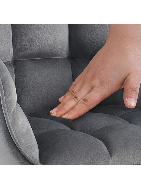 Tuoli Tirana samettia, tummanharmaa