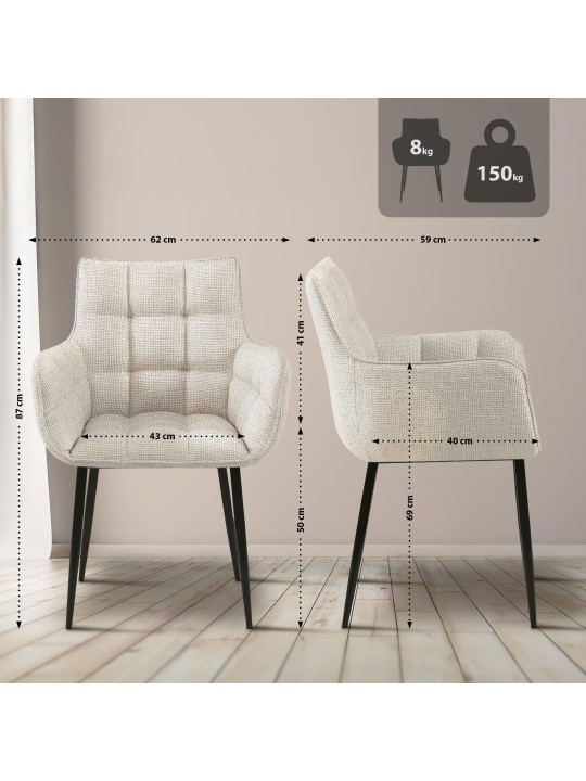 Tuoli Tirana kangasta, norsunluu