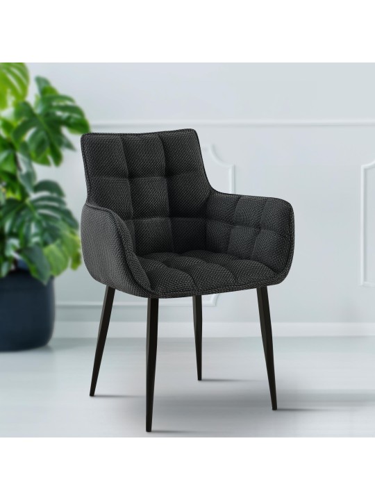 Tuoli Tirana kangasta, titaaninharmaa