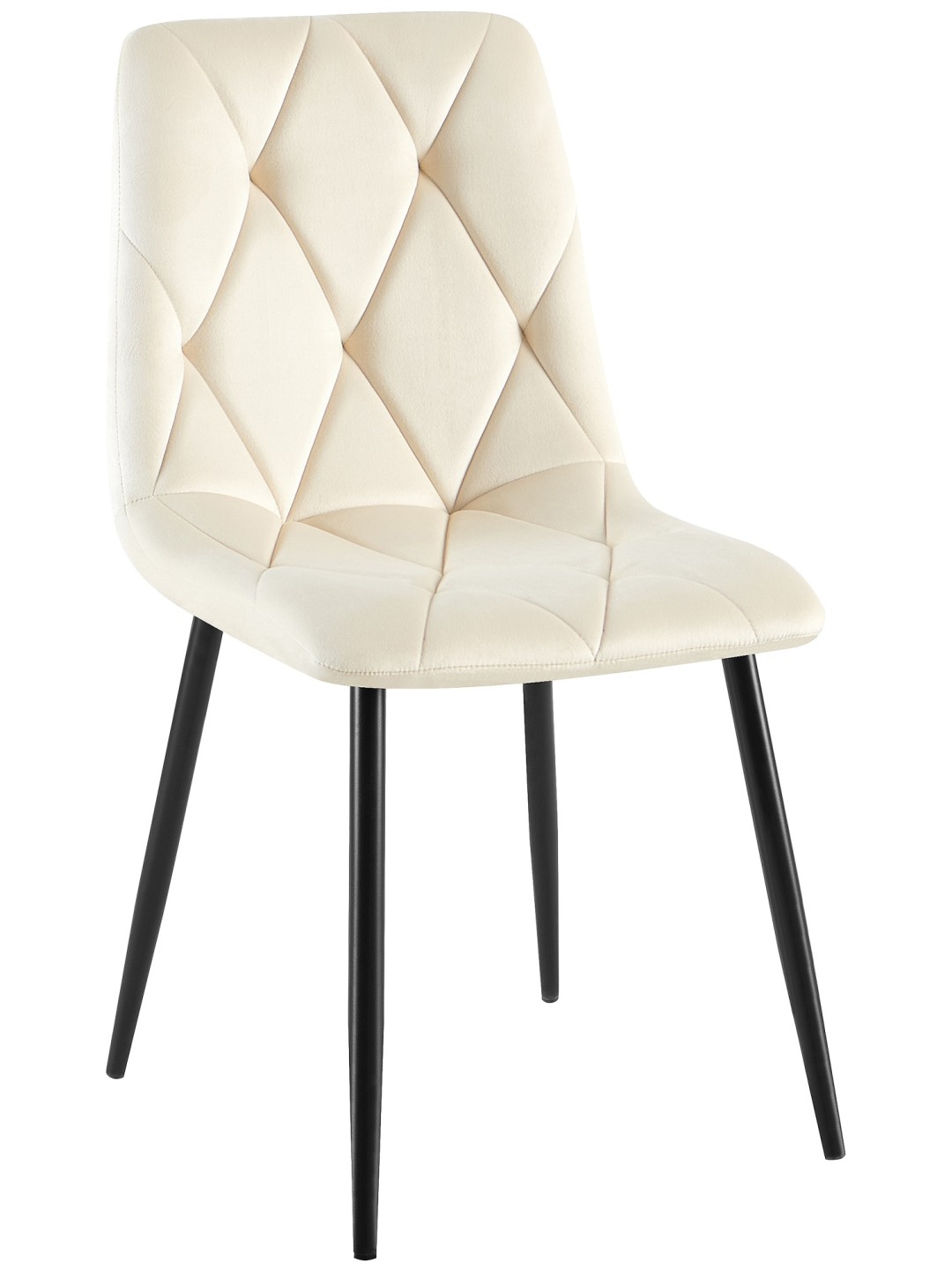 Clairton samettinen ruokapöydän tuoli, kermanvärinen