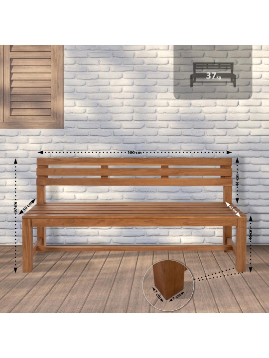 Tiikkipenkki Augusta 180 cm, tiikki Tiikkipenkki Augusta 180 cm, tiikki