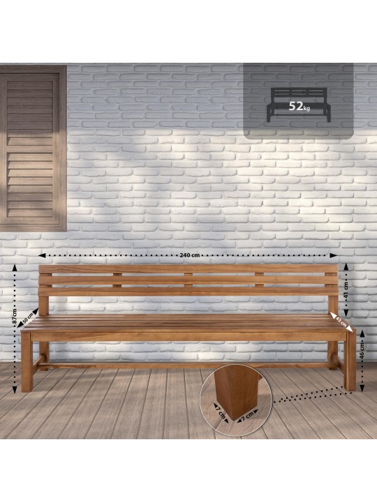 Teakbank Augusta 240 cm, tiikki Teakbank Augusta 240 cm, tiikki