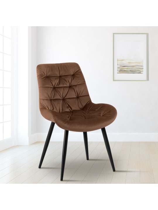 Rossford samettinen ruokapöydän tuoli, ruskea