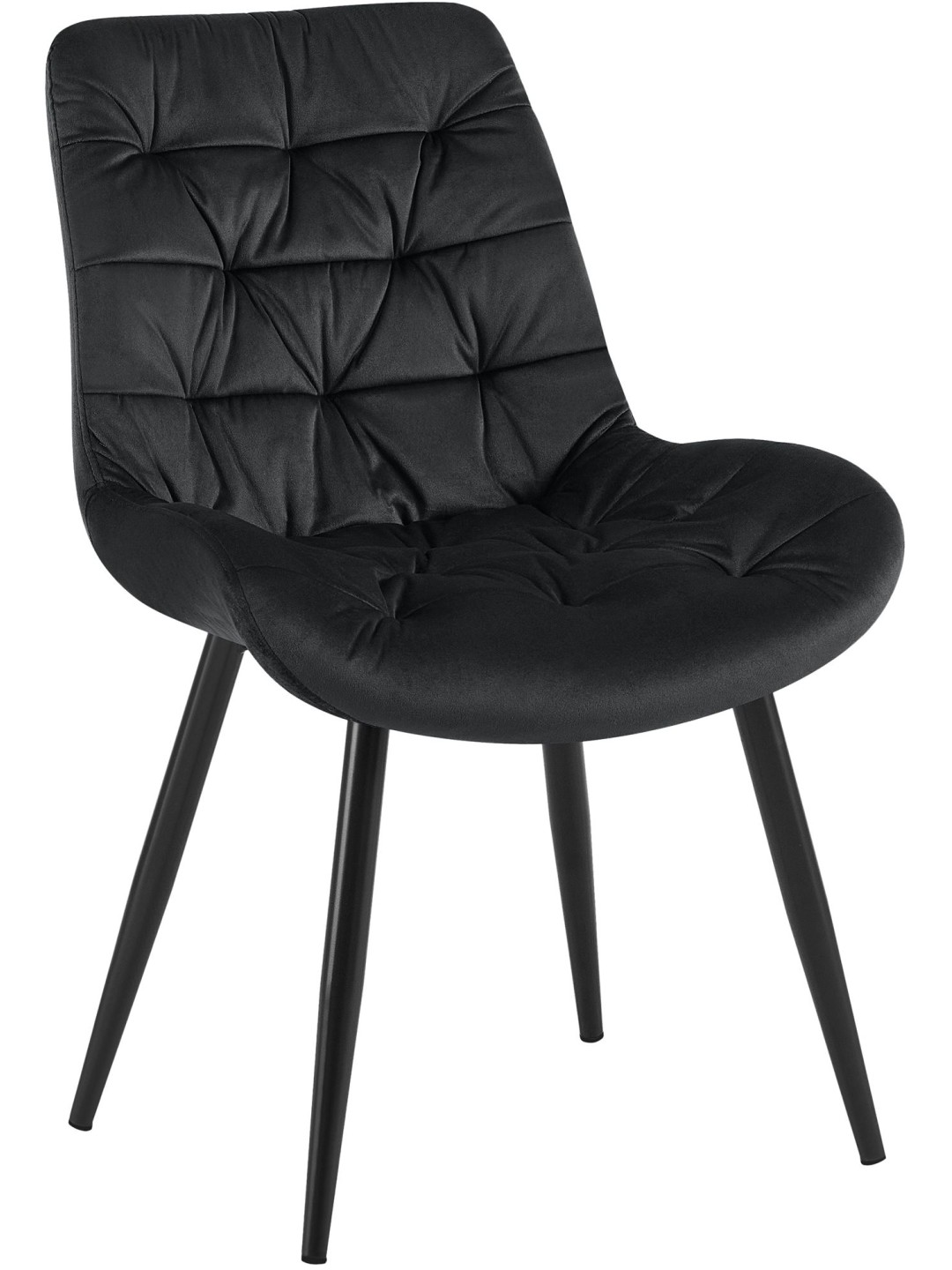 Rossford samettinen ruokapöydän tuoli, musta