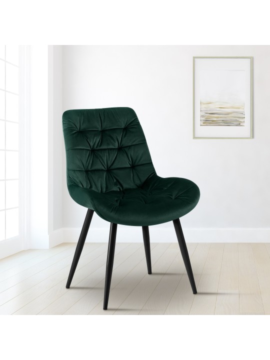 Rossford samettinen ruokapöydän tuoli, vihreä