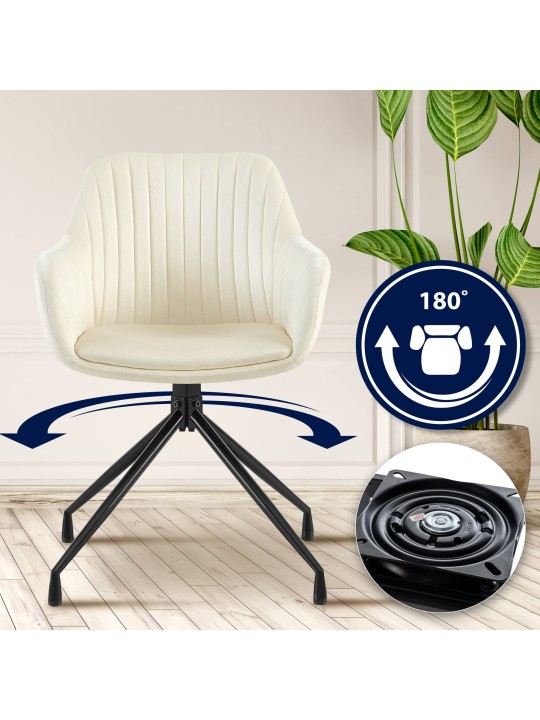 Welby samettinen ruokatuoli, kermanvärinen