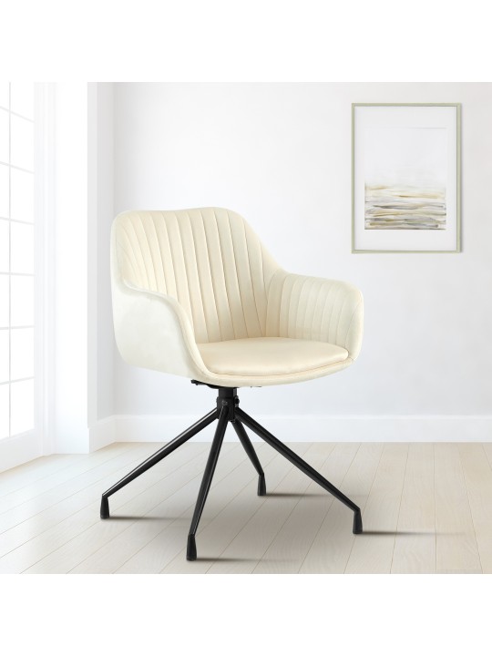 Welby samettinen ruokatuoli, kermanvärinen