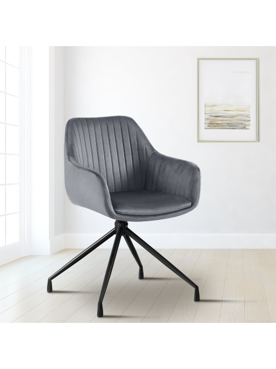 Welby samettinen ruokatuoli, tummanharmaa