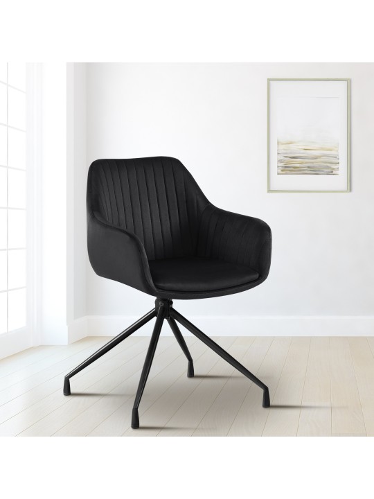 Welby samettinen ruokatuoli, musta Welby samettinen ruokatuoli, musta