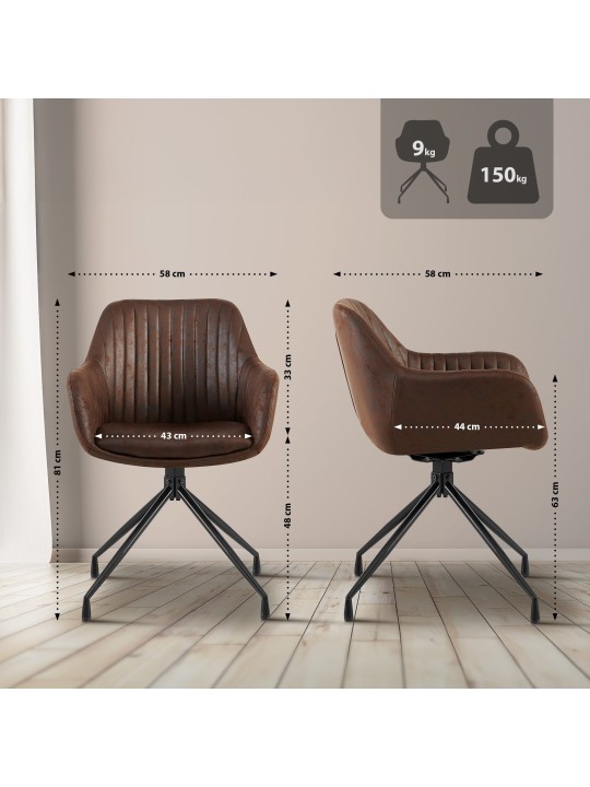 Welby vintage ruokapöydän tuoli, tummanruskea