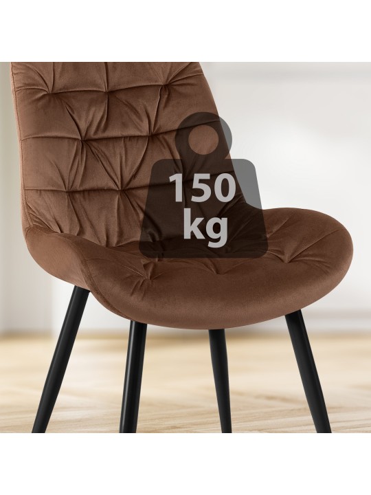 Rossford samettinen ruokapöydän tuoli, ruskea