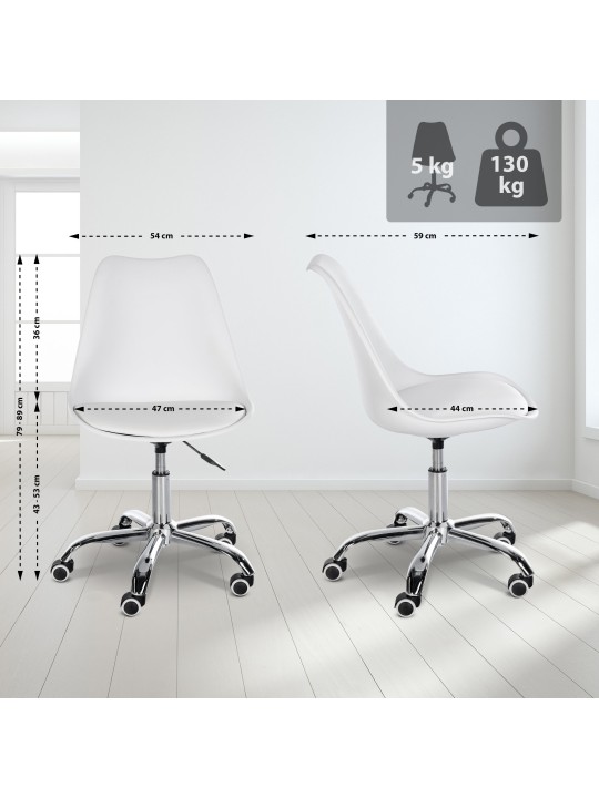 Laflin työjakkara, valkoinen