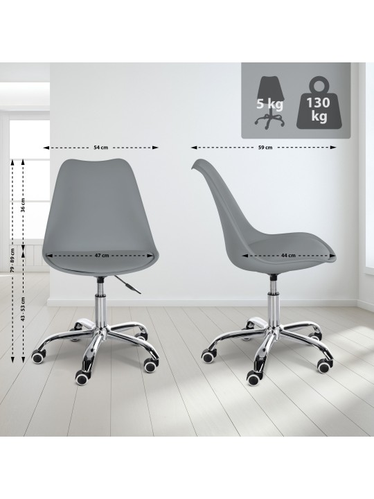 Laflin työjakkara, harmaa