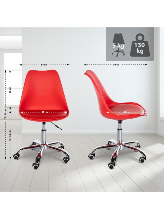 Laflin työjakkara, punainen